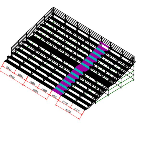 Aluminum bleachers for school