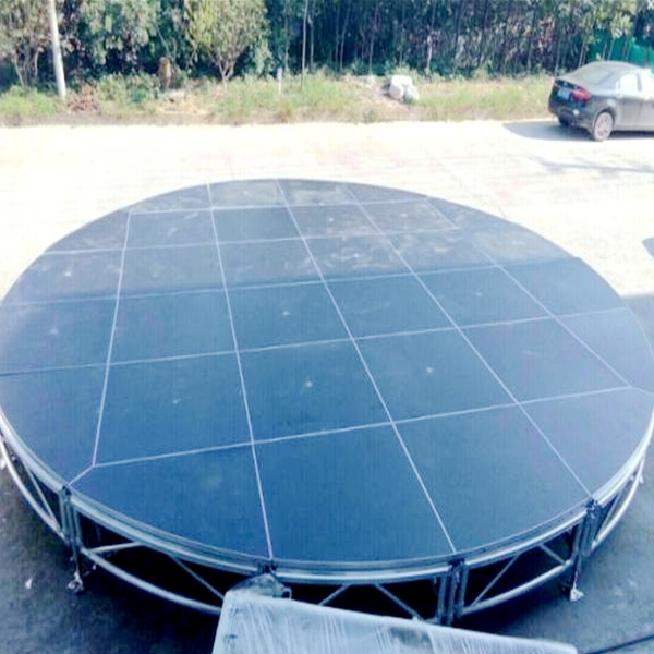 Aluminum curved round mobile deck stage
