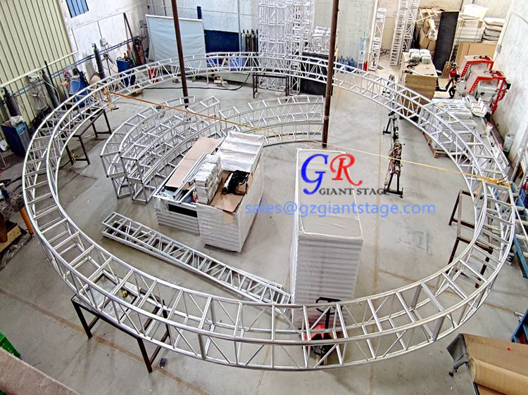 Oval shape Aluminum bolt truss ,aluminum box truss 12.5m x 10m