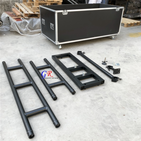 Led screen stacking stand with flight case