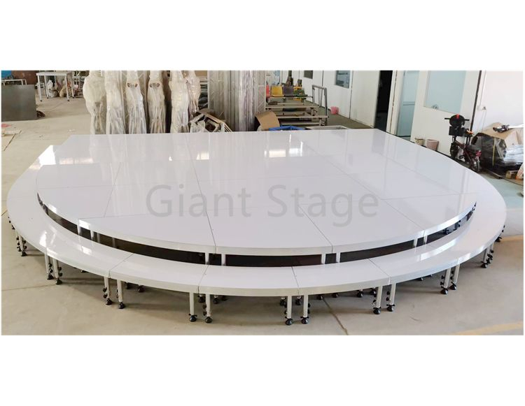 24ft Round Stage White Wedding Stage EVENT Portable stage adjustable